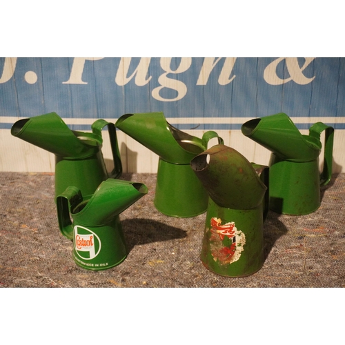 10 - 5 Oil jugs including modern Castrol