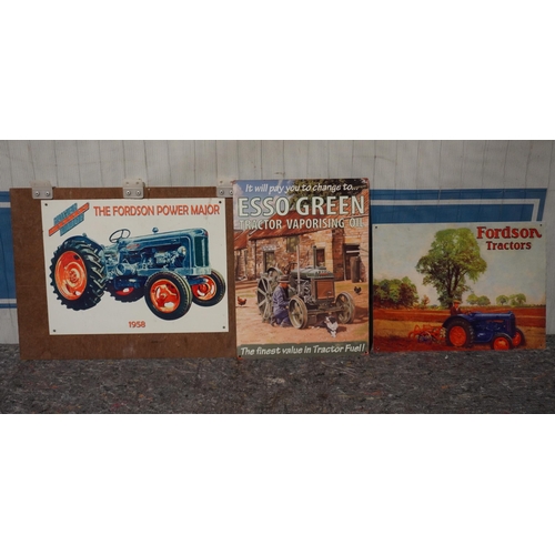36 - 3 Modern tin signs - Fordson and Esso