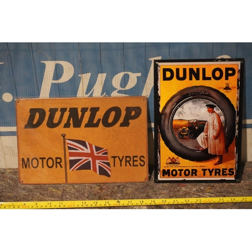 38 - 2 Modern tin signs - Dunlop