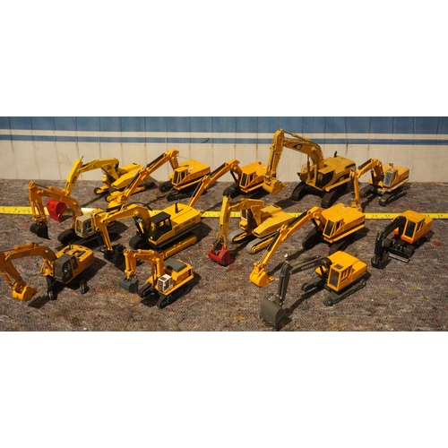 43 - Quantity of JCB and Volvo model diggers including Matchbox
