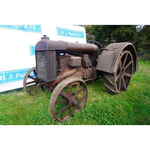 152 - Fordson F tractor. Genuine Bristol tractor. Runs and drives. Cox and Turner electric & trimmer cords... 