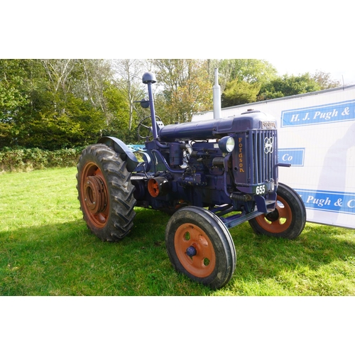 162 - Fordson E27N tractor. Runs and drives. High speed gearbox, new tyres, wheel weights and Pierce seat.... 