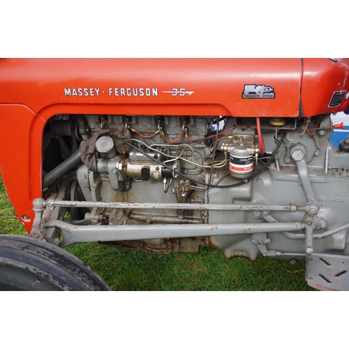 196 - Massey Ferguson 35 4 cylinder tractor. Runs and drives. Recently had fuel pump and injectors recondi... 