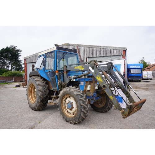 205 - Ford 4610 tractor c/w McConnel loader. Runs and drives. New rear tyres. Showing 6030 hours. Reg. F47... 