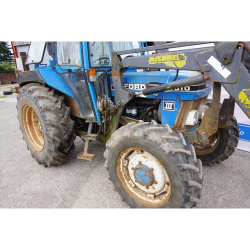 205 - Ford 4610 tractor c/w McConnel loader. Runs and drives. New rear tyres. Showing 6030 hours. Reg. F47... 