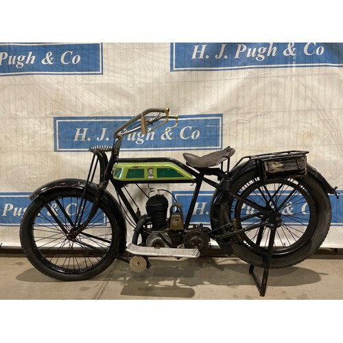 627 - Pre war flat tank motorcycle. Clyno tank. Reconditioned magneto, 3spd gearbox. No docs