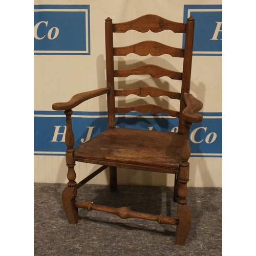 35 - Oak ladderback dining chair
