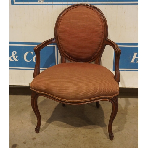 23 - Stained beech framed open armchair