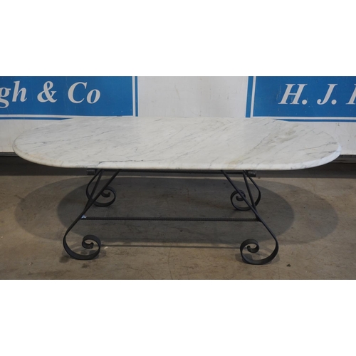 34 - Marble top table on stand 17x48