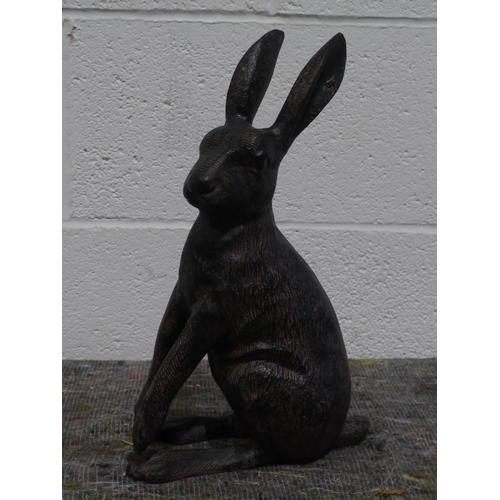 64 - Cast iron hare ornament