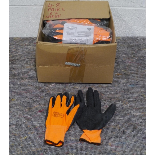 82 - 48 Pairs of polyester/latex gloves. XL