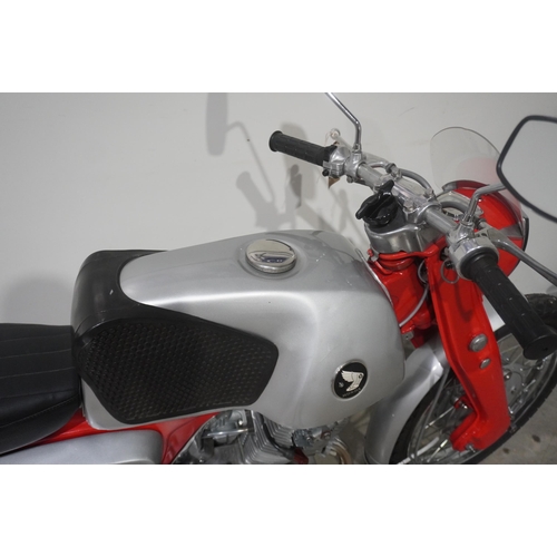 665 - Honda CB92 motorcycle. 1965. 125cc. Starts up well and runs. Comes with vintage motorcycle club cert... 