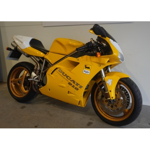 670 - Ducati 916 Motorcycle. 1999. 916cc. Runs. Comes with old MOTs and service book. Frame No. ZDM916S007... 