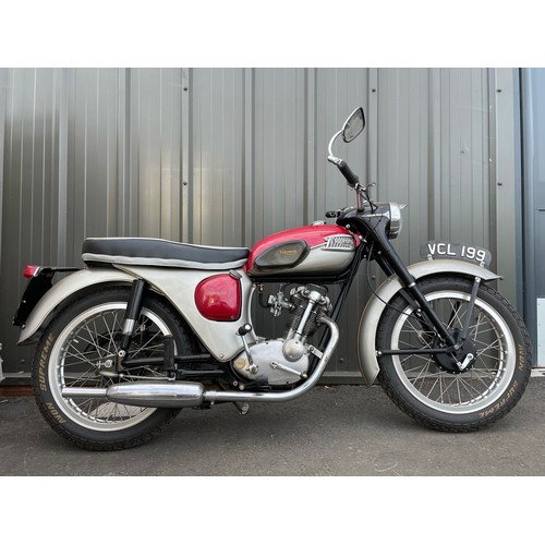 621 - Triumph T20 Tiger Cub motorcycle. 1963. 200cc. c/w old MOT papers, owners manual and receipts. Reg. ... 