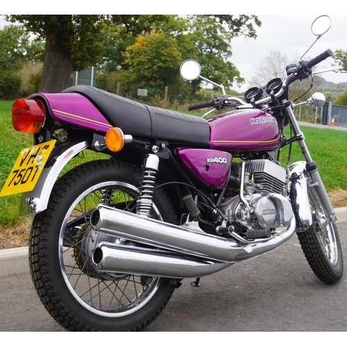 699 - Kawasaki KH400 S3 Motorcycle. 400cc. 1978. Immaculate machine with fantastic chrome work. Runs and r... 
