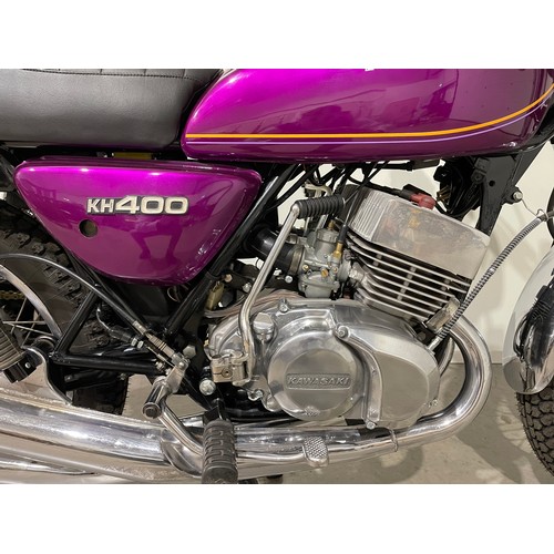 699 - Kawasaki KH400 S3 Motorcycle. 400cc. 1978. Immaculate machine with fantastic chrome work. Runs and r... 