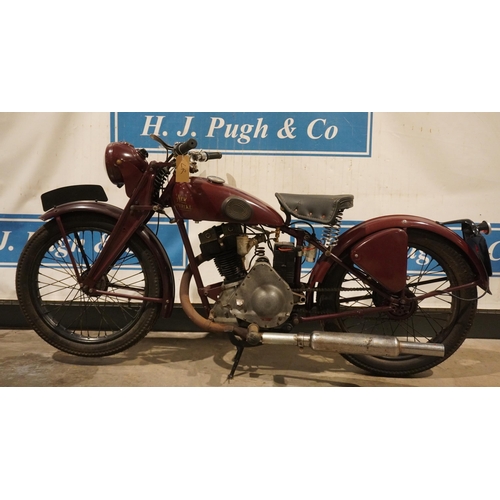 631 - New Imperial 250 motorcycle. 250cc. 1933. Early restoration, with original buff logbook. Reg. OXS 71... 