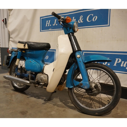632 - Honda Stepthrough Cub C70C moped. 70cc. 1984. Stored in a barn for some years. Reg. A372 RPU. Key, V... 