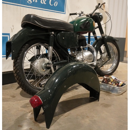 706 - Frances Barnett Falcon 200 motorcycle project. 200cc. 1960. All parts present to finish. New rims, s... 