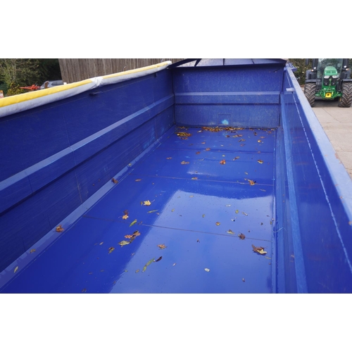 133 - 2019 Broughan 16tonne root trailer, sprung drawbar, flotation tyres, rollover sheet
