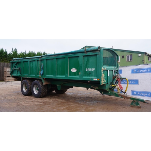 134 - 2011 Bailey 16tonne root trailer, sprung drawbar, flotation tyres, rollover sheet