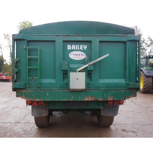 137 - 2011 Bailey 14tonne root trailer, sprung drawbar, super single wheels, rollover sheet