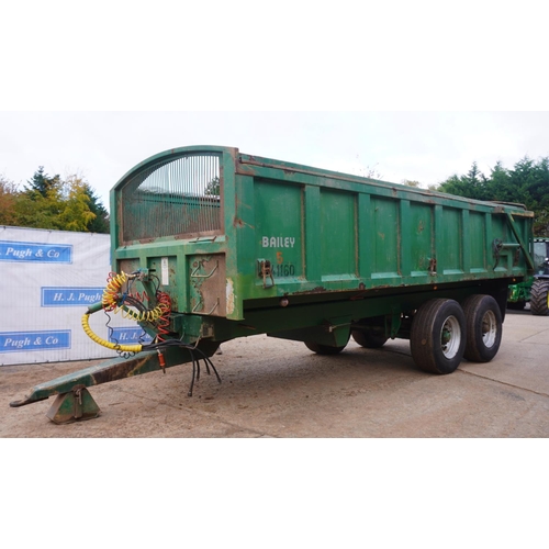 138 - 2008 Bailey 14tonne root trailer, sprung drawbar, super single wheels, rollover sheet