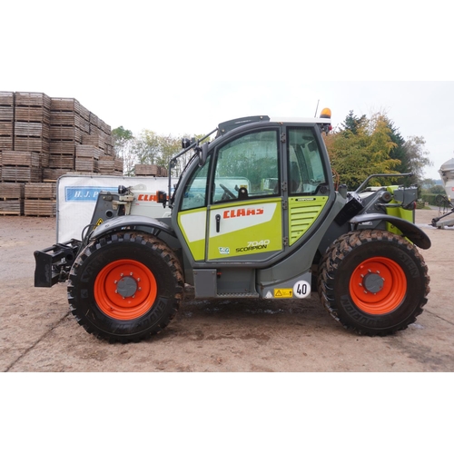 155 - 2013 Claas Scorpion 7040 loader, 2674hrs. Taylor headstock, PUH. Tyres- 460/70 R24 industrial. Must ... 
