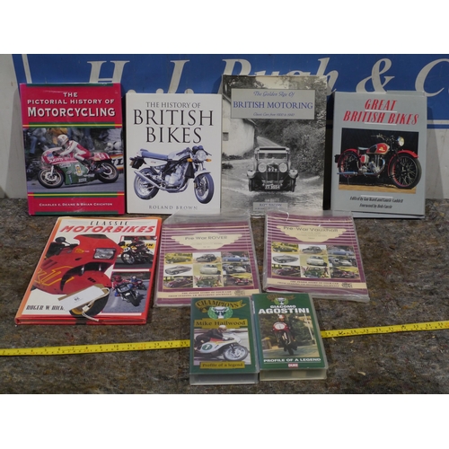 528 - Motorcycling books with Haliwood and Agostini video tapes