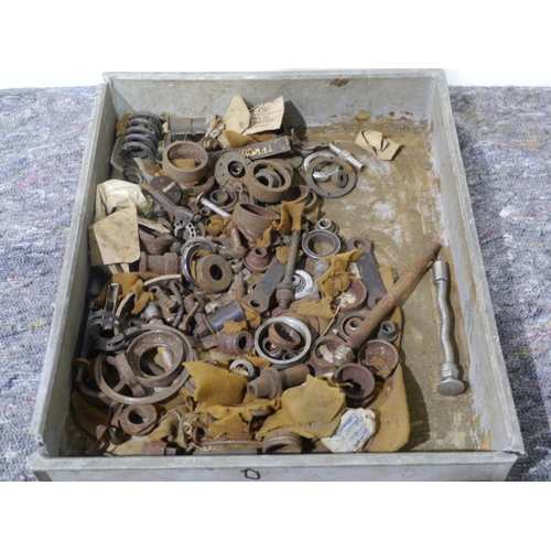 572 - Tray of vintage motorcycle parts some new some NOS