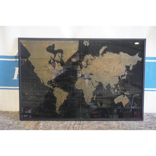 85 - Framed map of the world