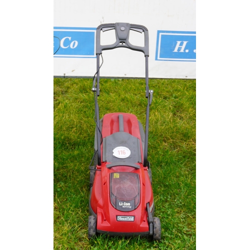 116 - Mountfield Li-ion battery mower