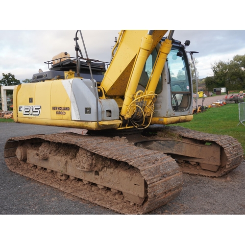 1073 - NH Kobelco E215 2005 excavator. 9147 hours. WO