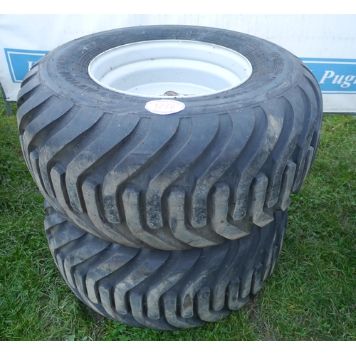 1278 - New 4WD flotation tractor front wheels. Removed from new tractor and never used. Atria tyres 500/60 ... 