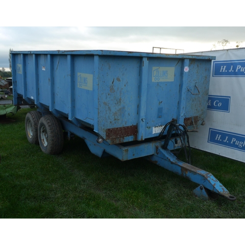 1292 - Collins 7ton tandem axle grain trailer