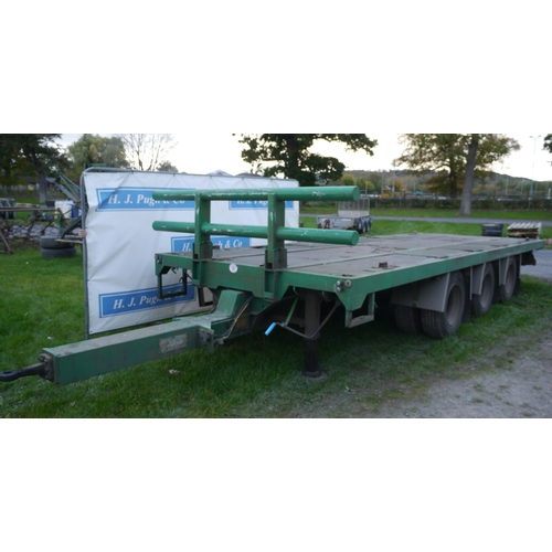 1307 - Wilson tri-axle 24ft drag trailer. c/w Lashing rings and twistlocks. MOT til Feb 2022. paperwork to ... 