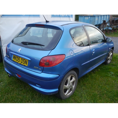 1326 - Peugeot 206 express car. MOT march 22. Reg. MK05 OSN. V5