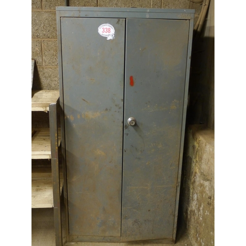 338 - Steel 2 door cabinet