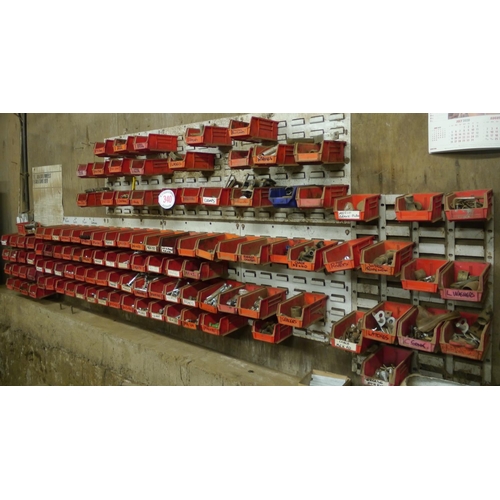 340 - Lin bins and large quantity of metric nuts, bolts, washers etc