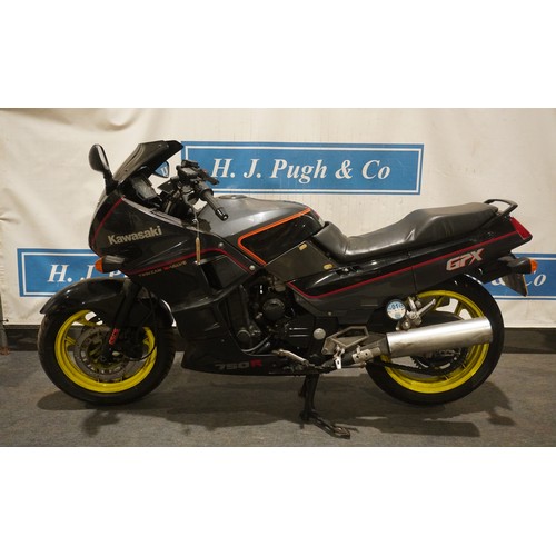 728 - Kawasaki GPX VN 750 Twin motorcycle. 2013. Reg. A92 JSO. V5 and keys