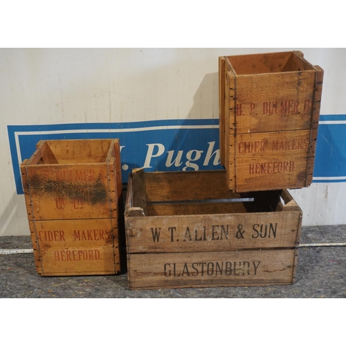 8 - 2- Bulmers cider crates and one other