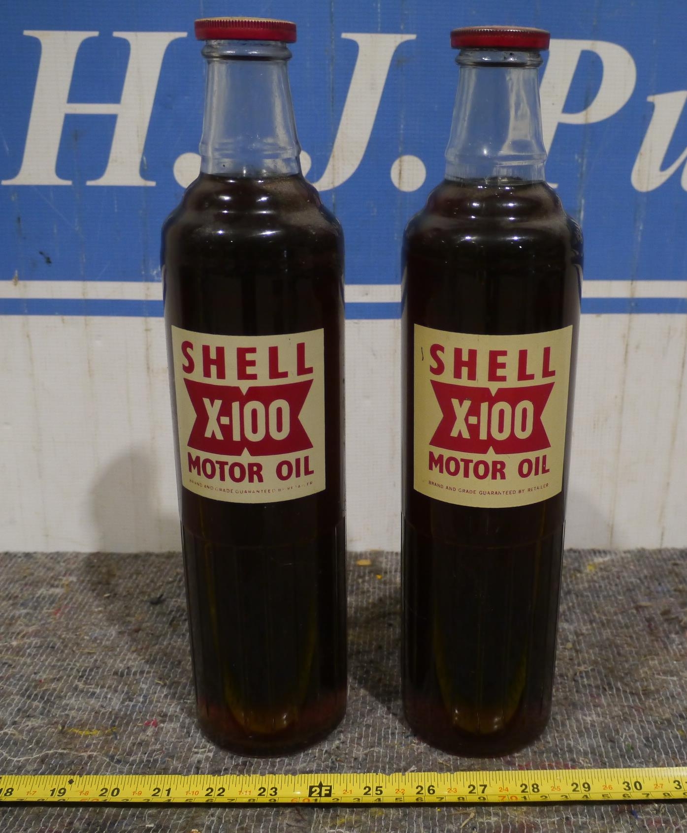2- Full Shell X100 oil bottles