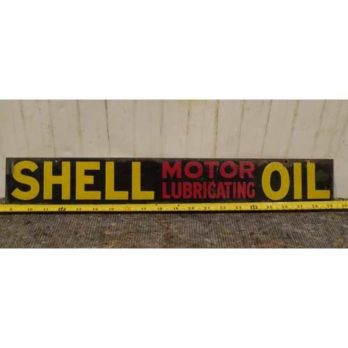 Double sided cast sign - Shell Motor Lubricant 3x21.5