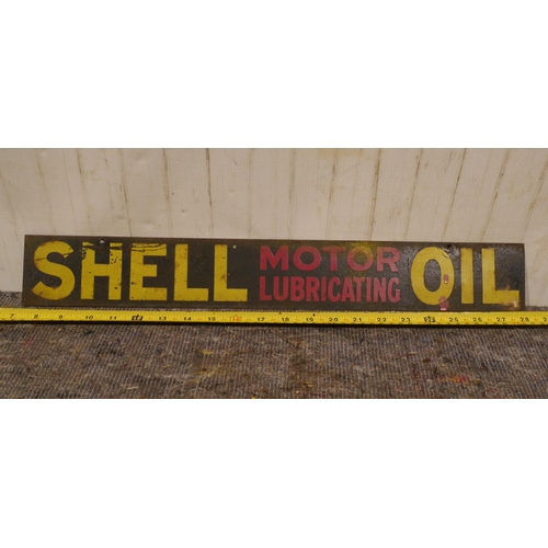 Double sided cast sign - Shell Motor Lubricant 3x21.5