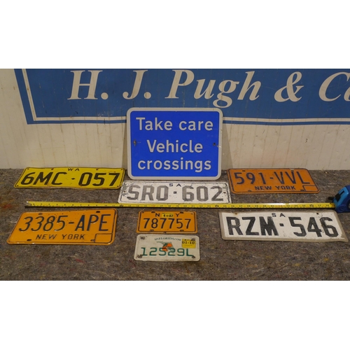 7 Assorted number plates and signs