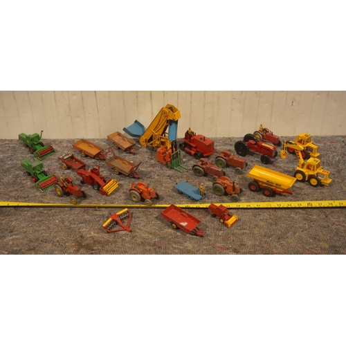 95 - Quantity of Dinky farm toys including Massey Harris, Field Marshall etc