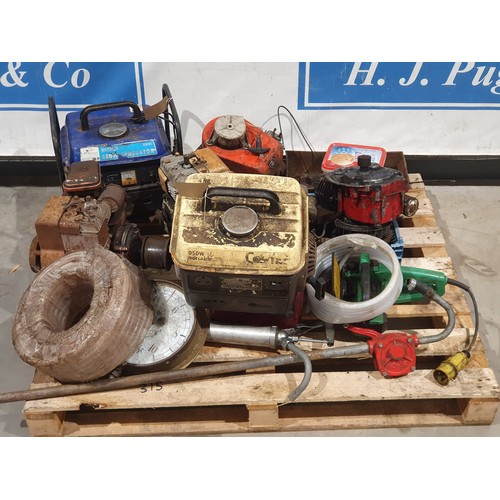 1327 - Lawnmower engines, petrol generators, pressure gauge etc.