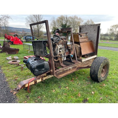 1095 - Perkins 4 cylinder engine and generator on trailer. 40KVA