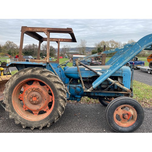 1043A - Fordson Super Major tractor and loader. Ex National Institute Agricultural Engineers. showing 692hrs... 