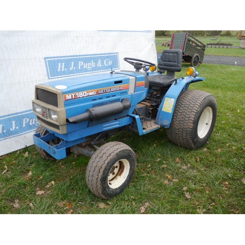 1352 - Mitsubishi MT180 HMD compact tractor on grass tyres. Showing 2499hrs